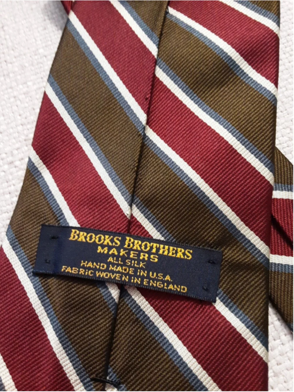 BROOKS BROS Two 2 Classic Red SILK TIES Seals-Italy  Rep Stripe-England